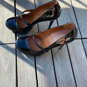 Gucci Patent Leader Pumps Platform Hells Black Size 39